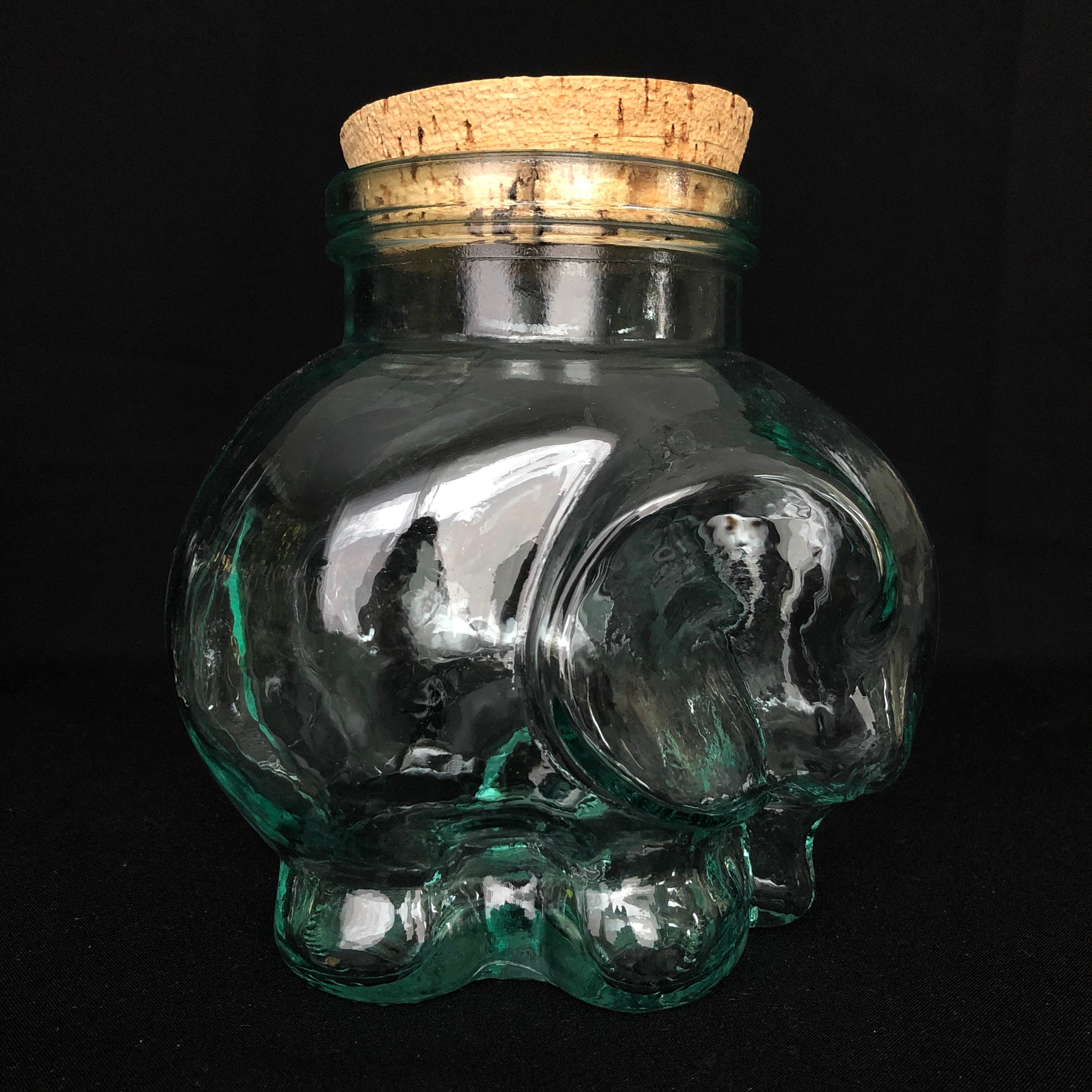 Vintage Glass Elephant Jar Canister Made in Italy Etsy