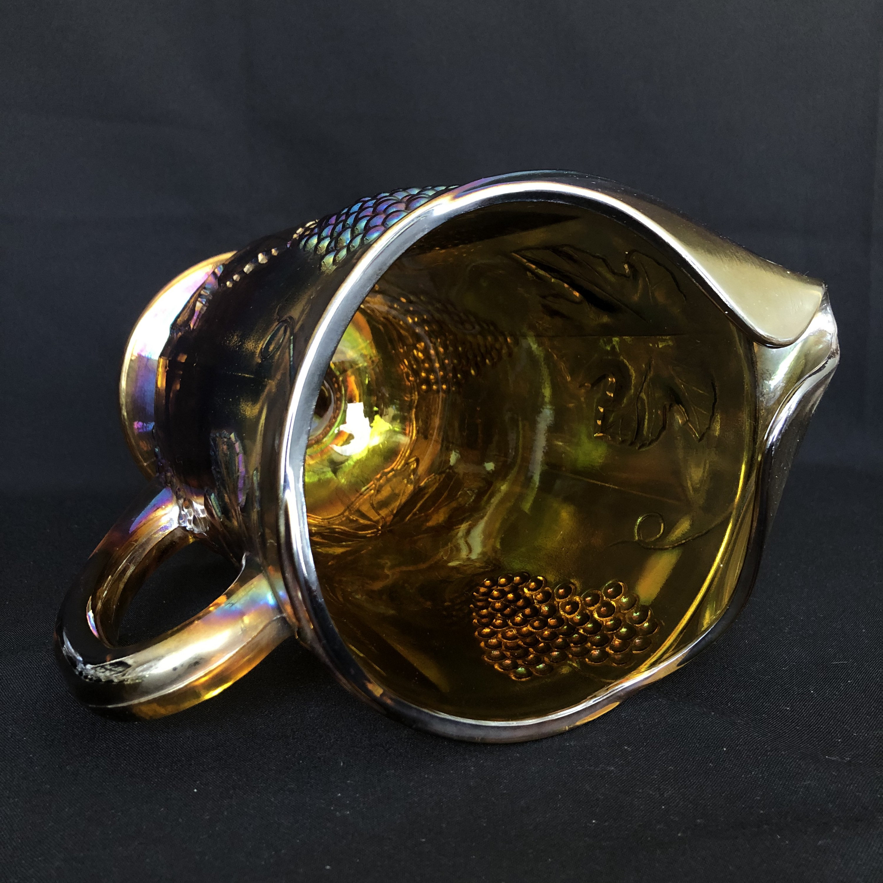 ヴィンテージ インディアナ グラス ハーベスト グレープ ピッチャー