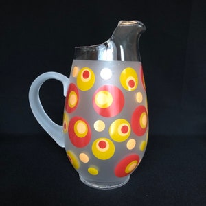 Super Groovy Frosted Polka Dot Pitcher With Practical Ice Lip