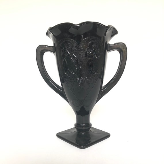 Vintage Glass Trophy Vase with Handles Vintage Glass Trophy Vase with Handles
