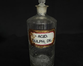 アンティーク硫酸ガラス瓶 - ストッパー付き薬瓶 - Etsy 日本