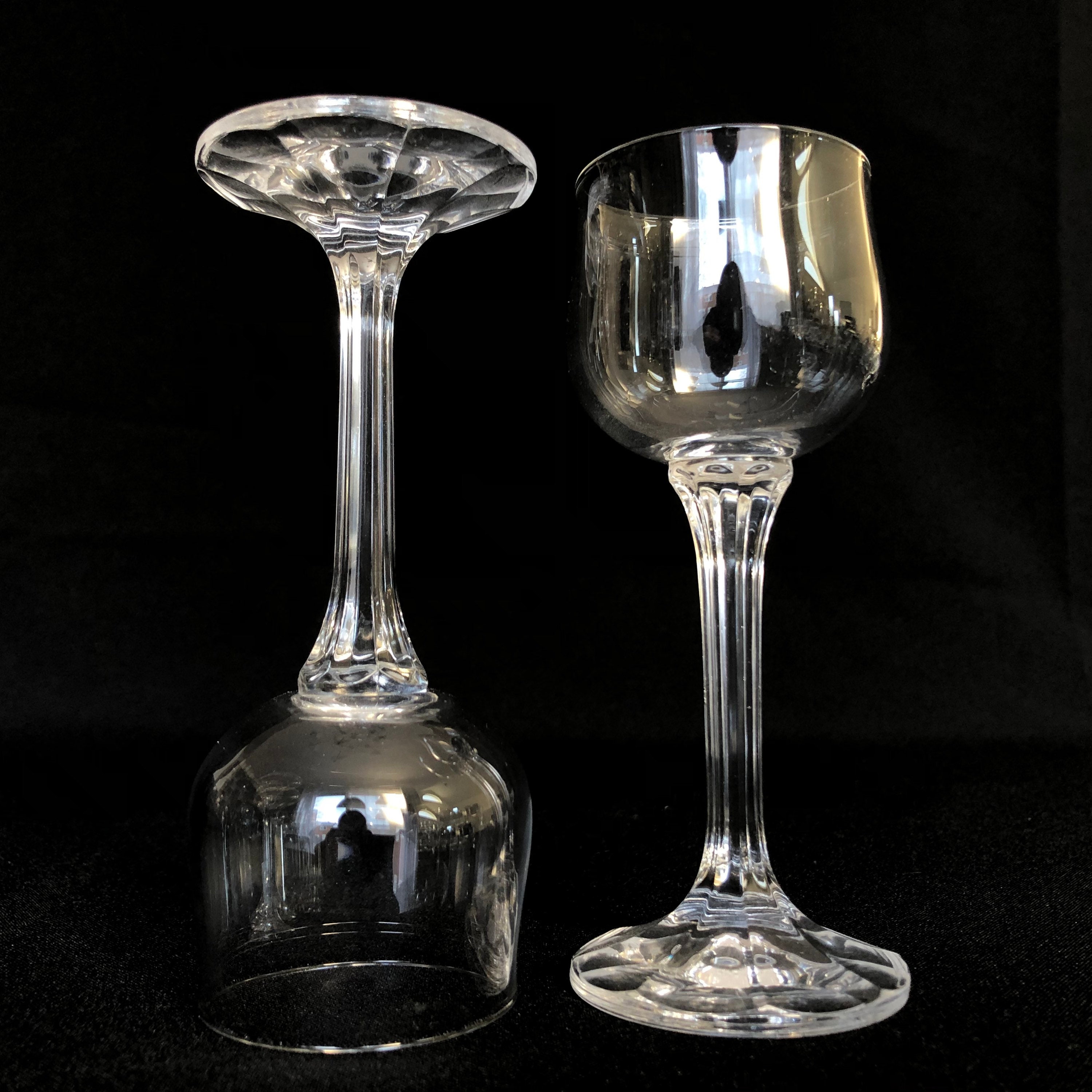 Pair of Stemmed Vintage Crystal 2.5oz Liqueur Glasses Retro Etsy