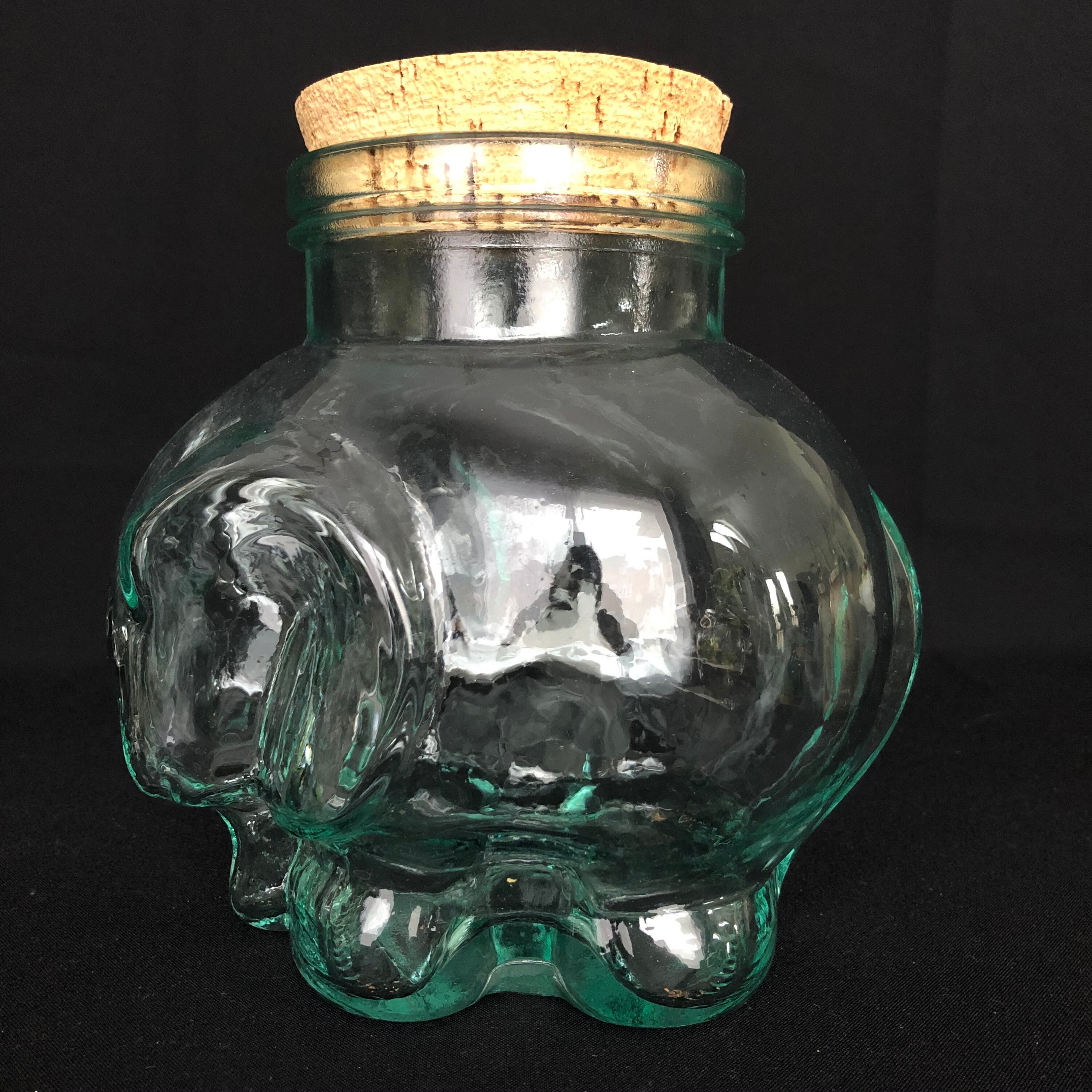 Vintage Glass Elephant Jar Canister Made in Italy Etsy