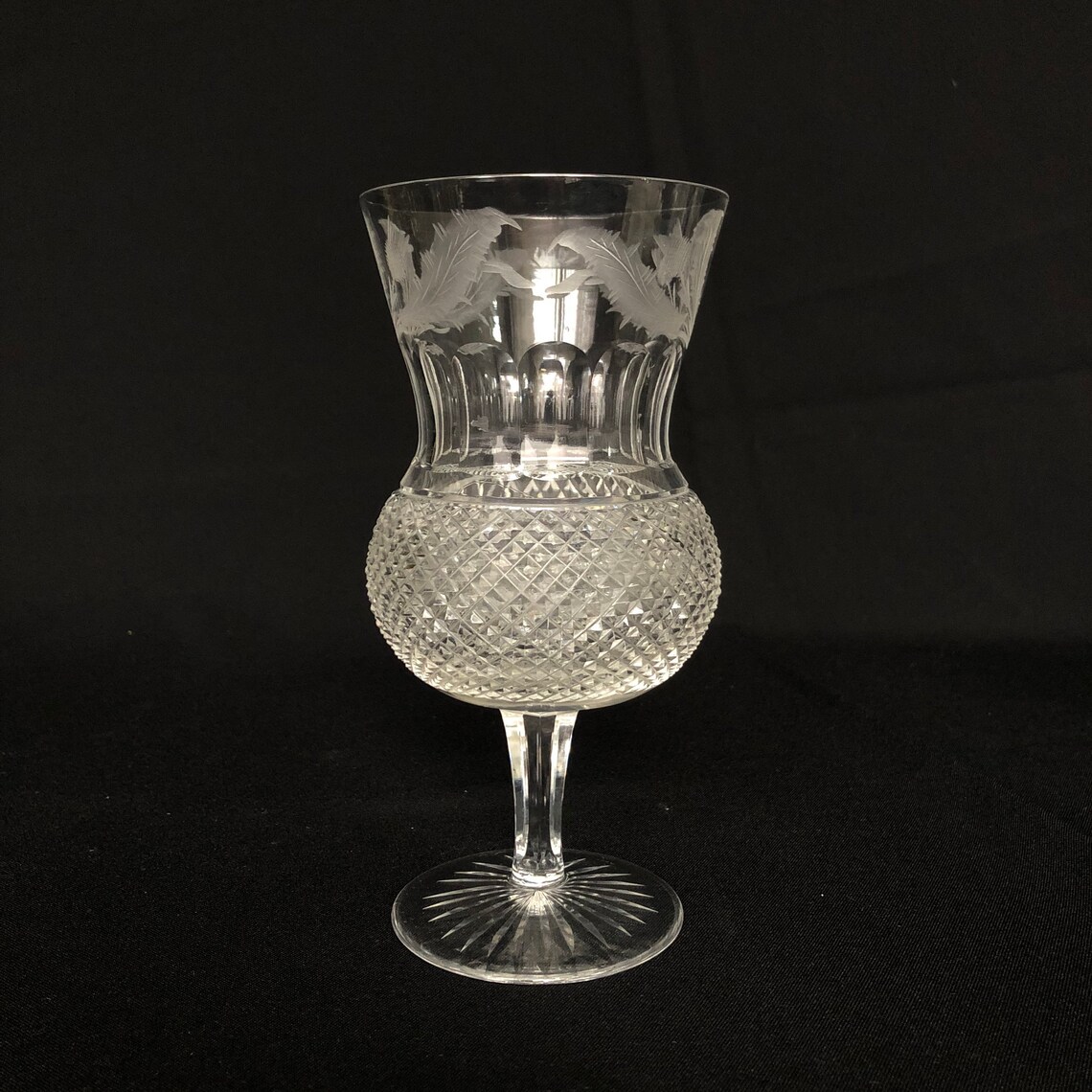 An EDINBURGH Crystal Etched THISTLE Pattern Diamond Point Etsy