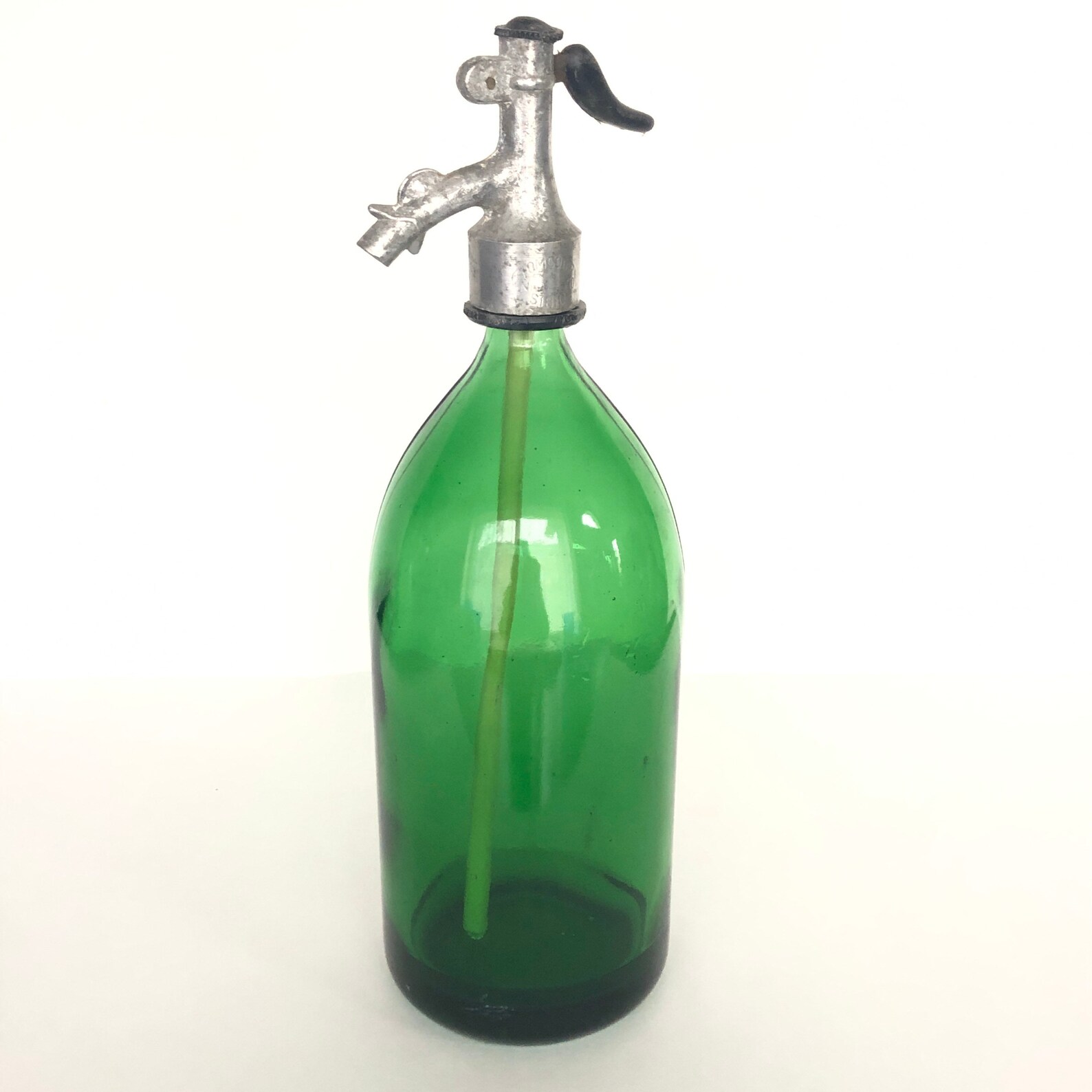 Vintage Emerald Green Glass Seltzer Bottle Retro Bar Decor Etsy