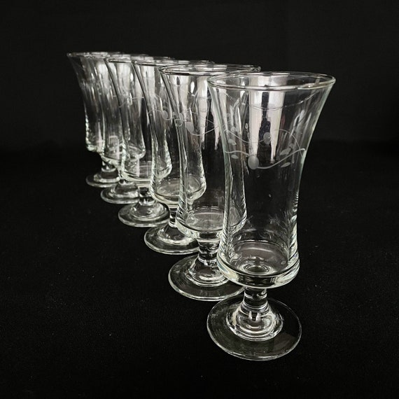 Ensemble de 6 verres vintage à cocktail en verre irisé, 1950