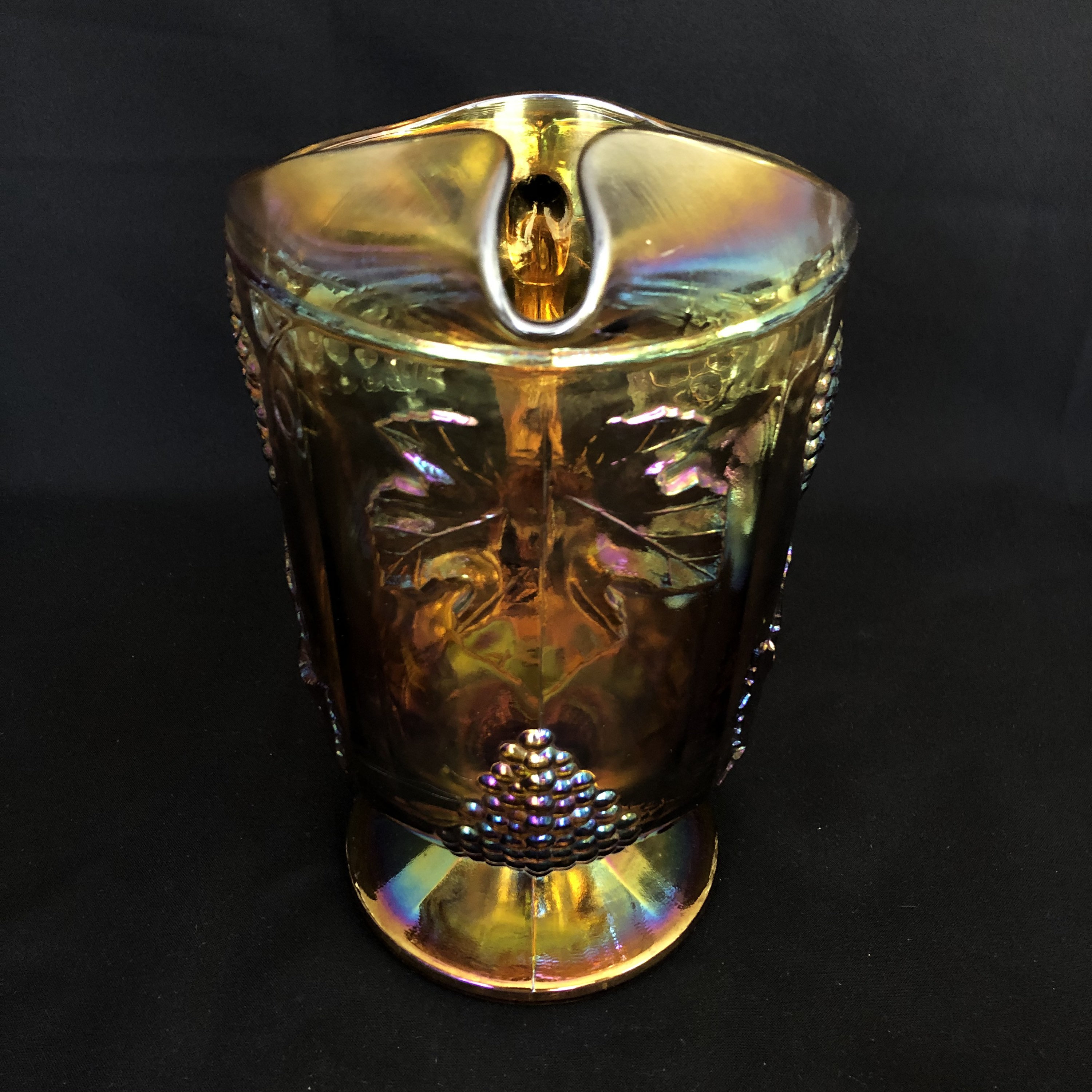 ヴィンテージ インディアナ グラス ハーベスト グレープ ピッチャー