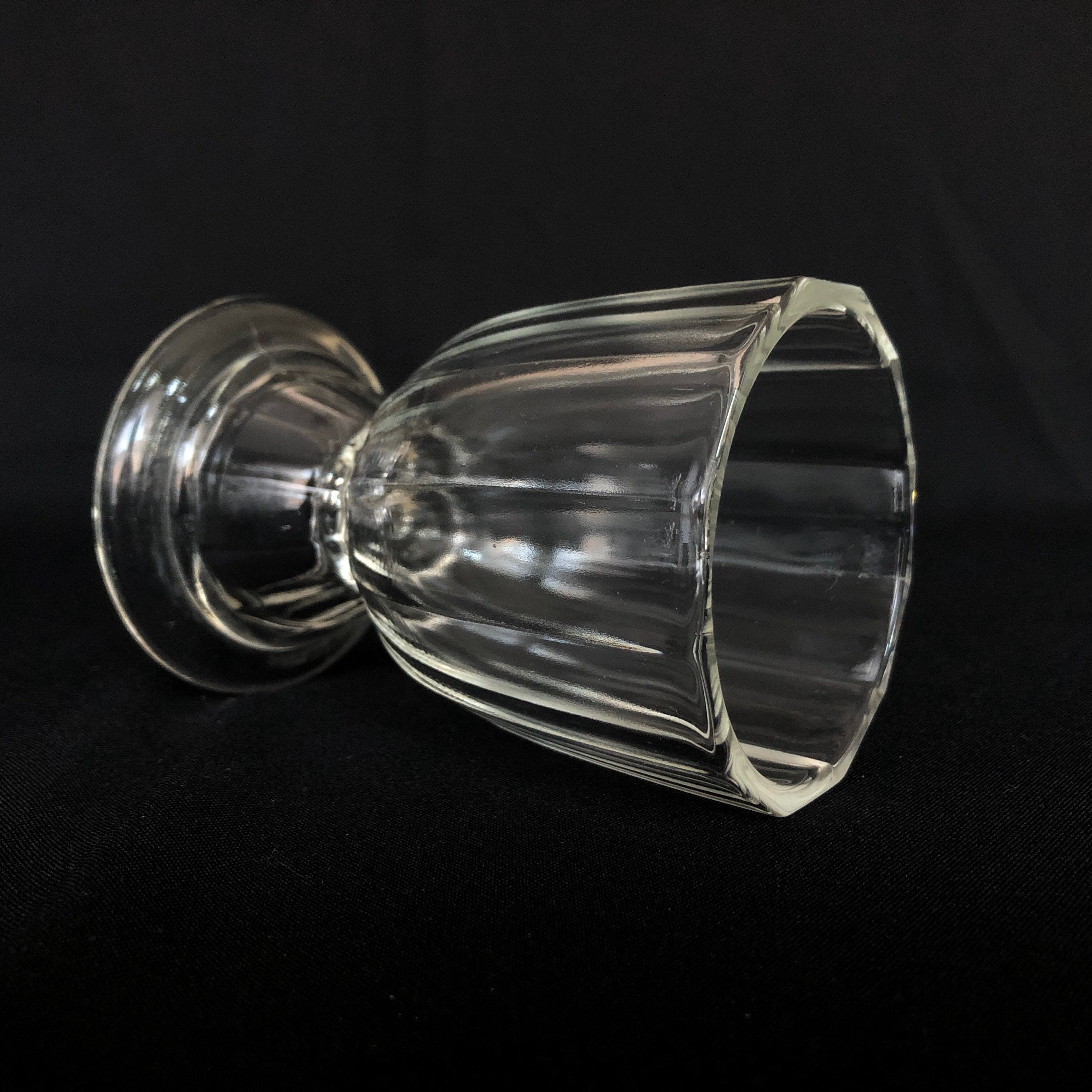 Vintage Ribbed Clear Glass Footed Bowl Vase Cup Etsy