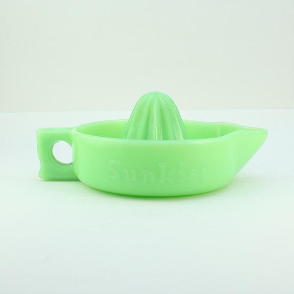 Vintage Sunkist Jadeite Uranium Glass Juicer - Citrus Reamer c1930s