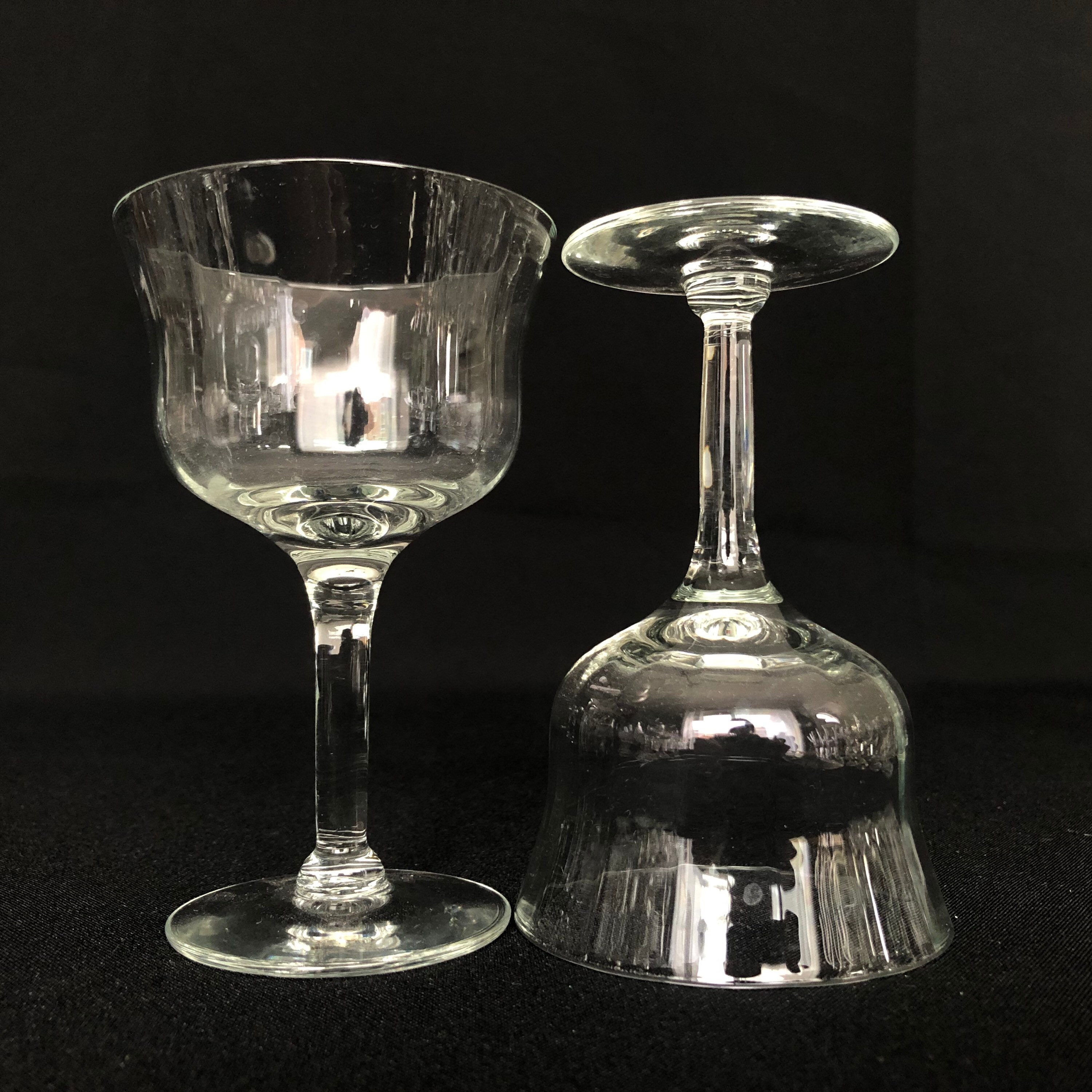 Two Vintage 4.5oz Stemmed Liqueur Glasses Retro Barware Etsy