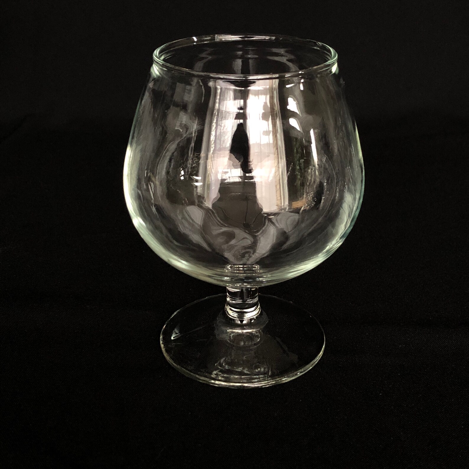 Vintage Clear Glass 12oz Snifter With Pressed Glass Base Etsy
