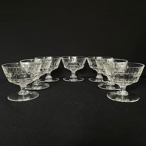 7 verres coupés à cocktail à champagne à fond plat de qualité vintage 6oz - Barware rétro - Barware vintage