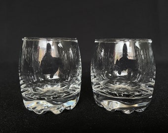 Pair of Vintage 3oz Shot Liqueur Cocktail Glasses - Retro Barware - Vintage Barware