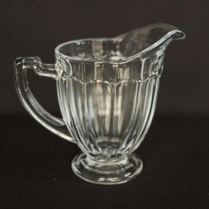 Vintage Pressed Glass 32oz Pitcher Water Jug | Val Saint Lambert | model MOULURE ASIE | design by Charles Graffart & René Delvenne | c1935