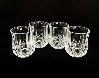 Set of 4 Vintage Quality Cut Crystal 1.5oz Shot Glasses - Vintage Barware