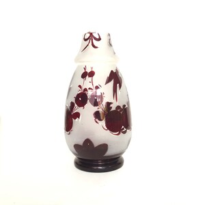 UNIQUE Handcrafted Vintage Handpainted & Frosted Glass Vase