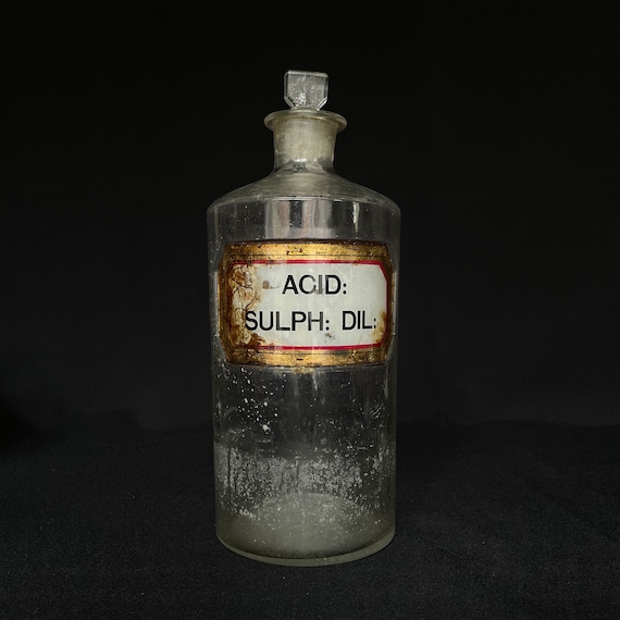 瓶　薬瓶　ビンテージ アンティーク硫酸ガラス瓶 - ストッパー付き薬瓶 - Etsy 日本