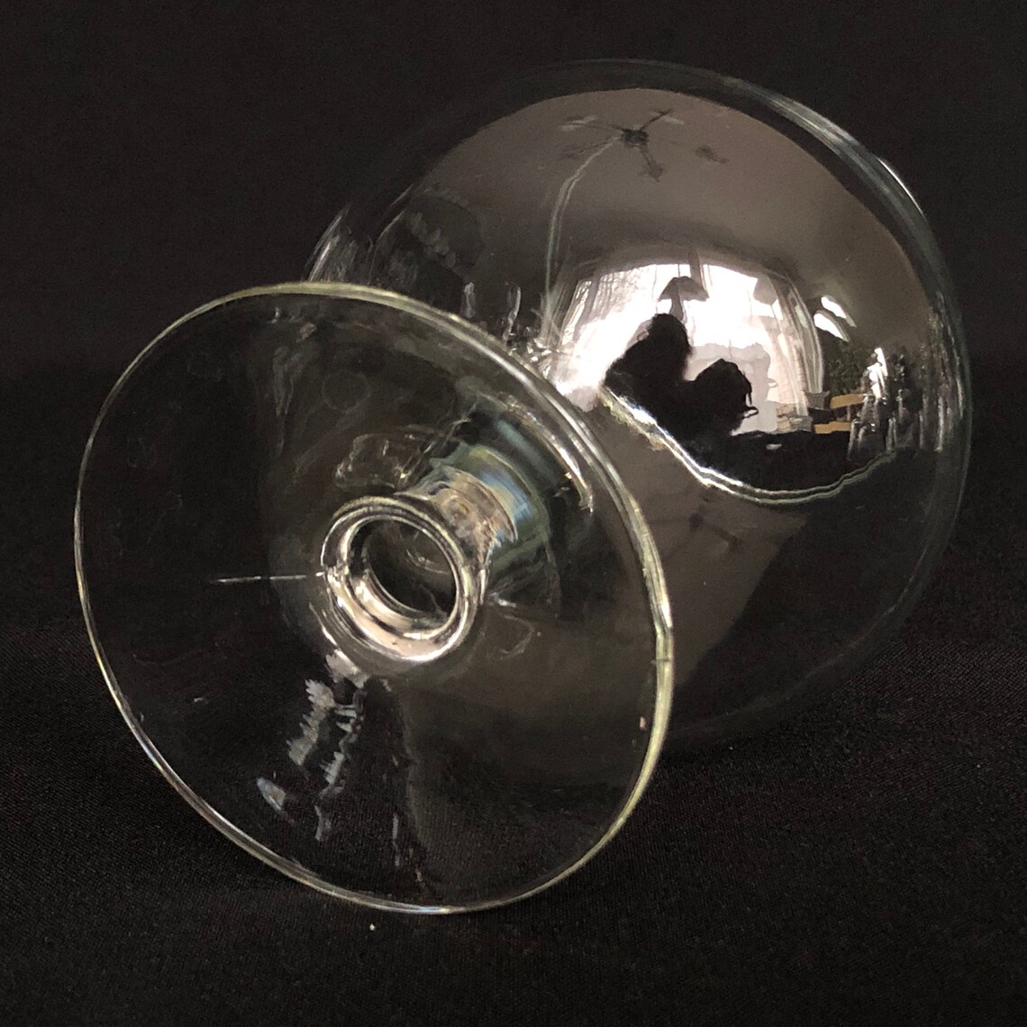 Vintage Clear Glass 12oz Snifter With Pressed Glass Base Etsy