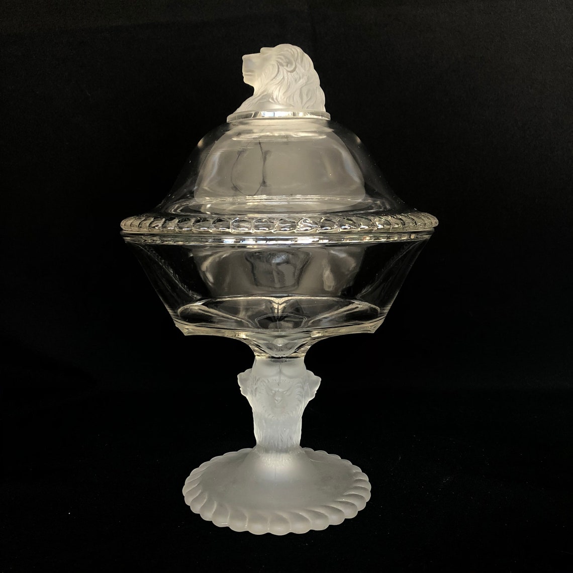 RARE Antique Gillinder & Sons Frosted Lion Compote C1877 Etsy Singapore