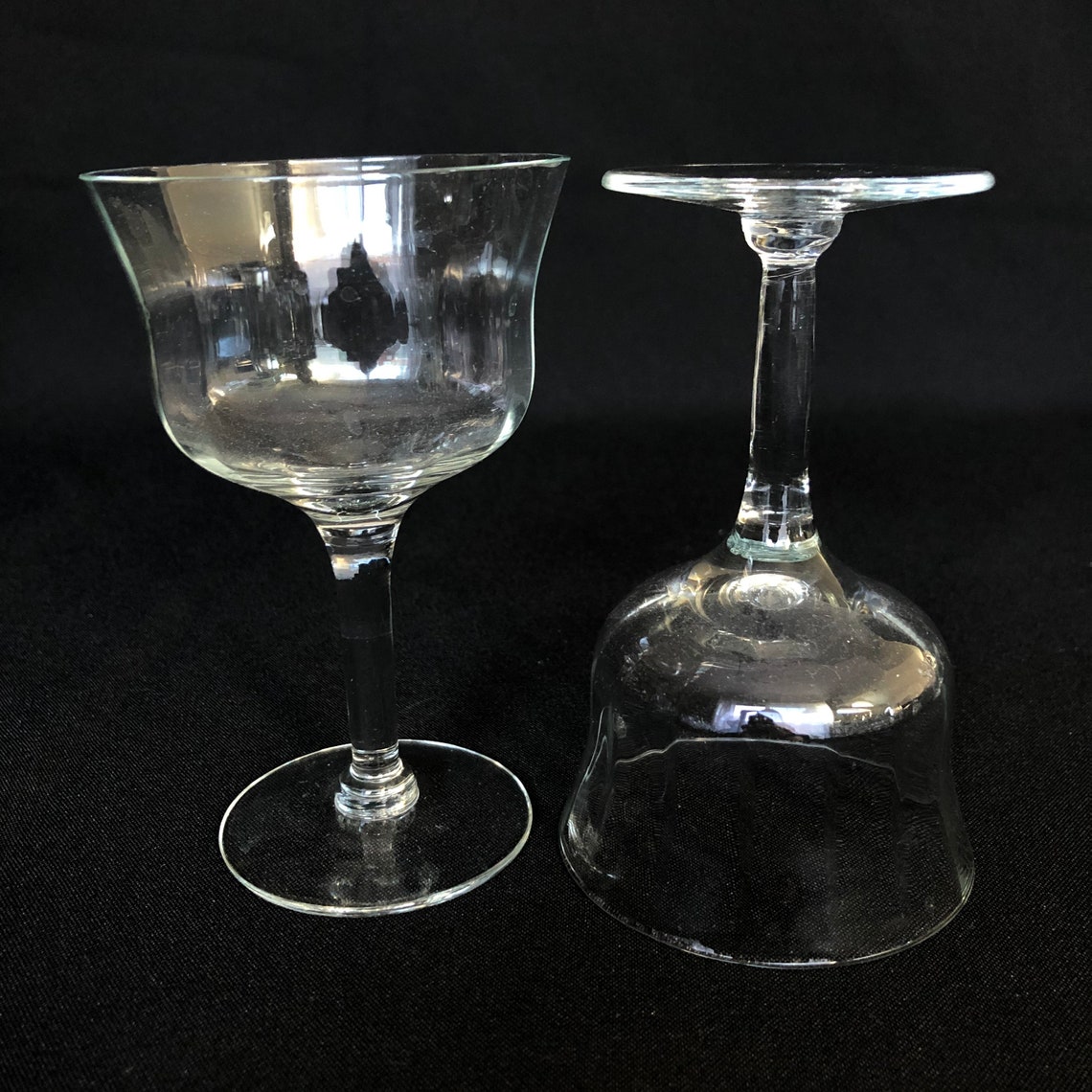 Two Vintage 4.5oz Stemmed Liqueur Glasses Retro Barware Etsy