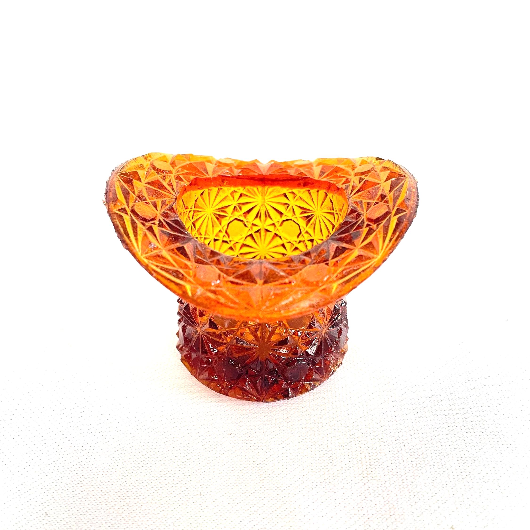 Vintage Fenton Amber Glass Top Hat: Daisy & Button Pattern - Etsy