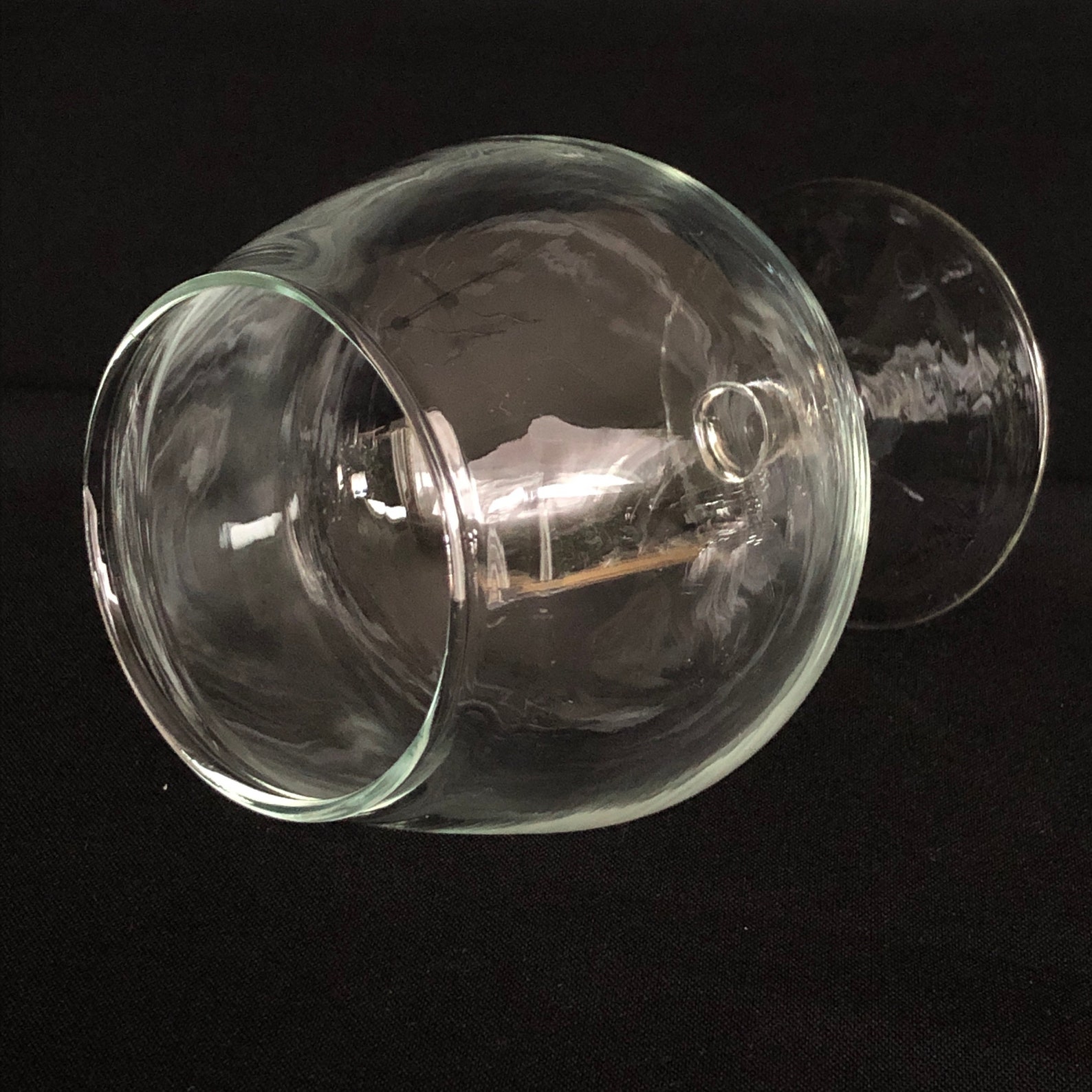 Vintage Clear Glass 12oz Snifter With Pressed Glass Base Etsy