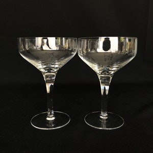 Pair of Clear Glass Champagne Cocktail Coupes