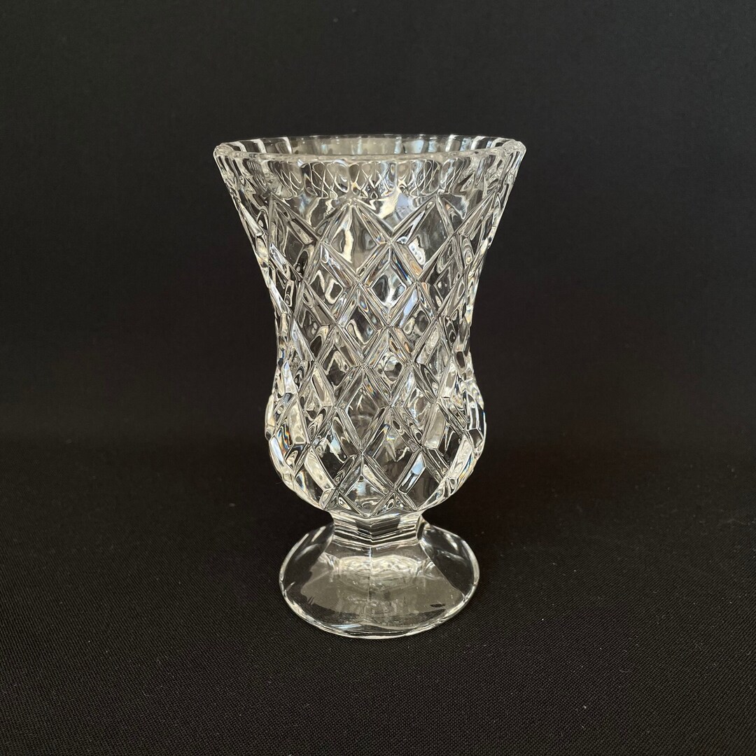 Vintage Cut Crystal Footed Mini Bouquet Vase Etsy