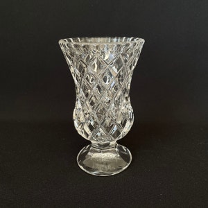 Vintage Schliff Kristall Fuß Mini Blumenvase
