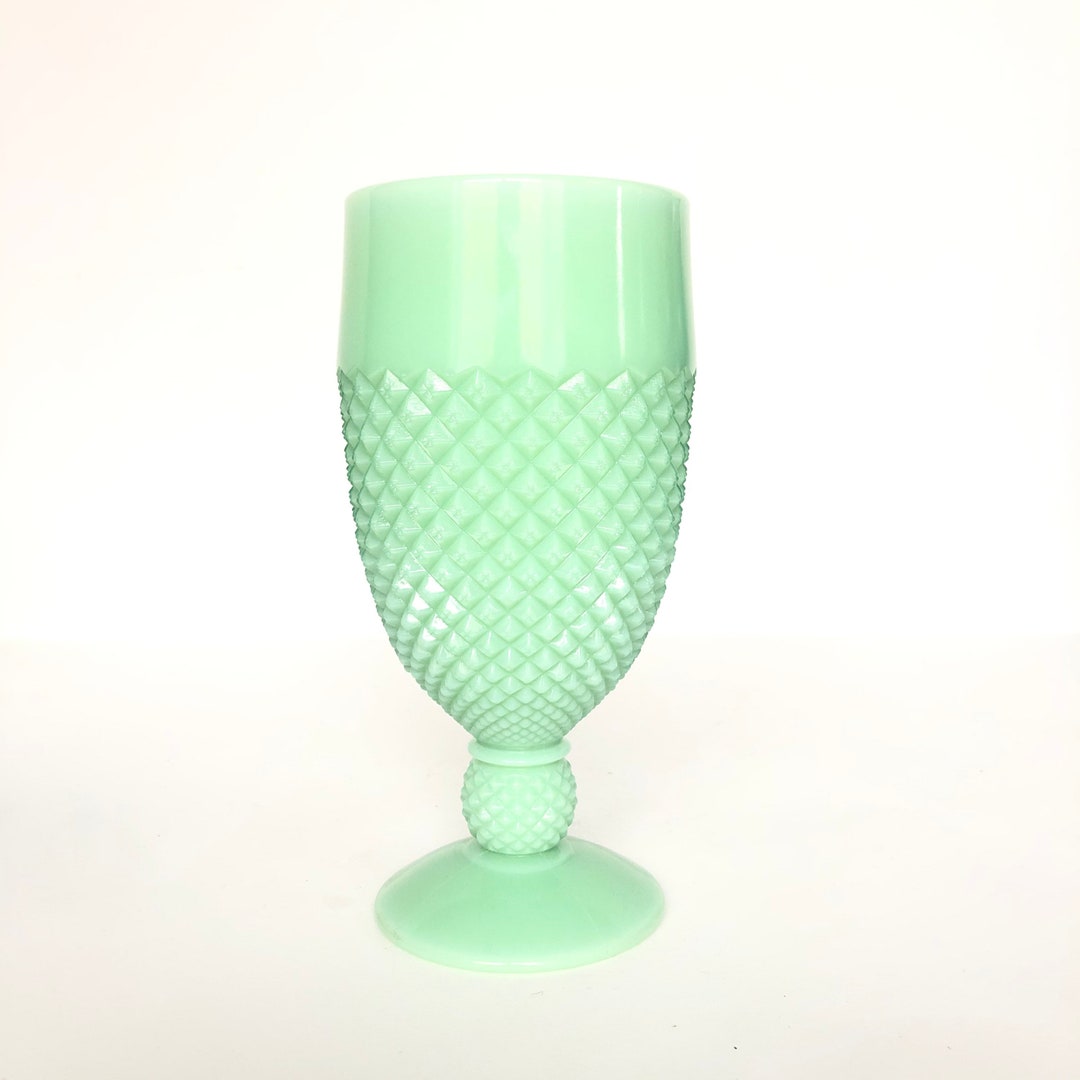 Jadeite Diamond Point Goblet Etsy Australia
