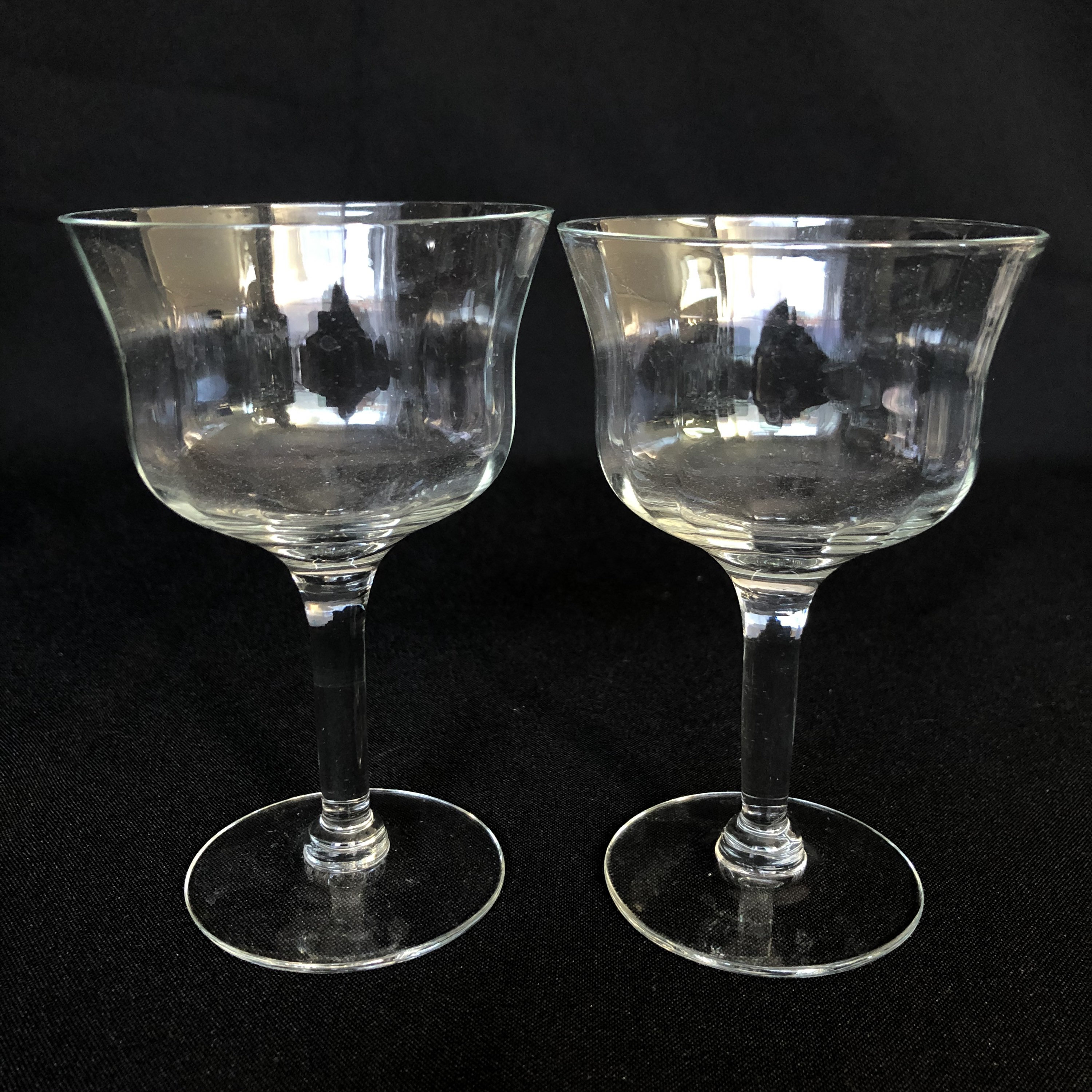 Two Vintage 4.5oz Stemmed Liqueur Glasses Retro Barware Etsy