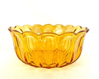 Anchor Hocking Fairfield Vintage Amber Glass Serving Bowl Retro Glass Dishware