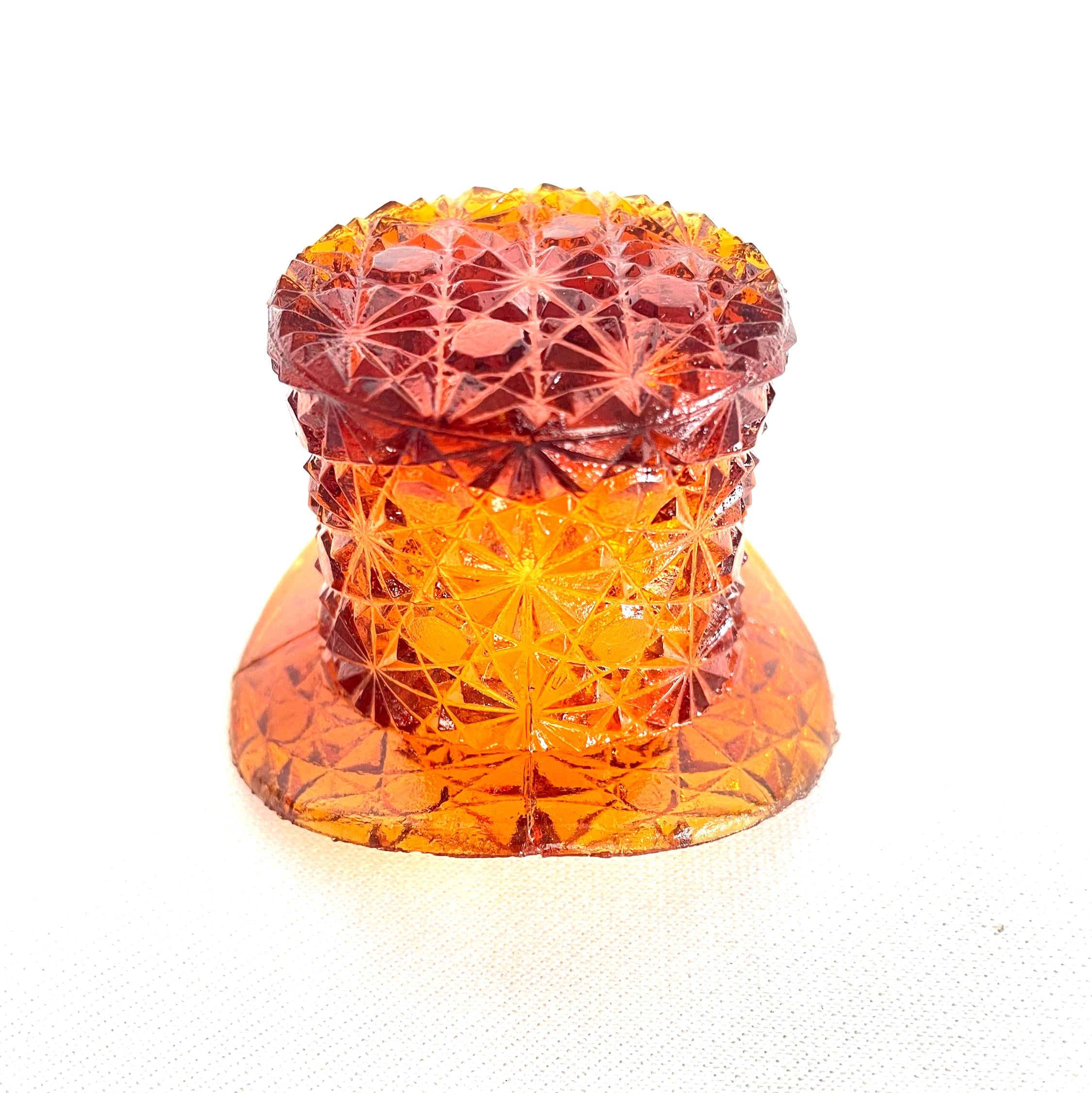 Vintage Fenton Amber Glass Top Hat: Daisy & Button Pattern - Etsy