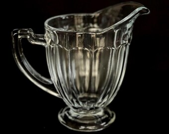 Vintage Val Saint Lambert Pressed Glass Pitcher | MOULURE ASIE, c1935
