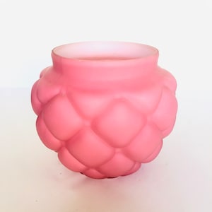 Antique Consolidated Glass Works - Satin Pink Glass &#39;Quilted&#39; Keksfass - Cracker Canister - Keksdose - Antike Küche c1890