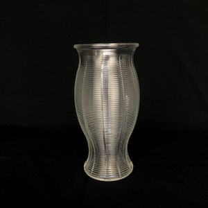 Shapley Vintage Horizontally Finely Ribbed Glass Bouquet Vase