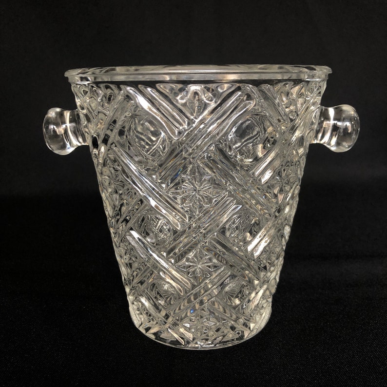 Little Pressed Glass Vintage Ice Bucket with Embossed Dot & Etsy