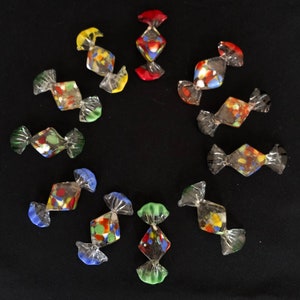 11 Vintage Art Glass Candies - Handcrafted - Handblown - Art Glass