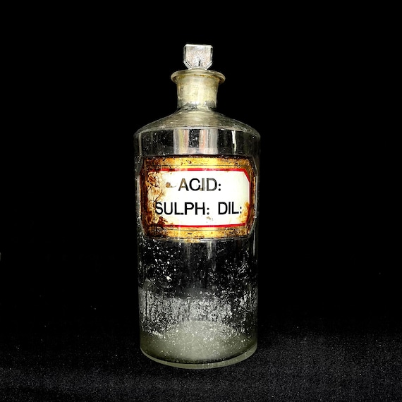 アンティーク硫酸ガラス瓶 - ストッパー付き薬瓶 - Etsy 日本