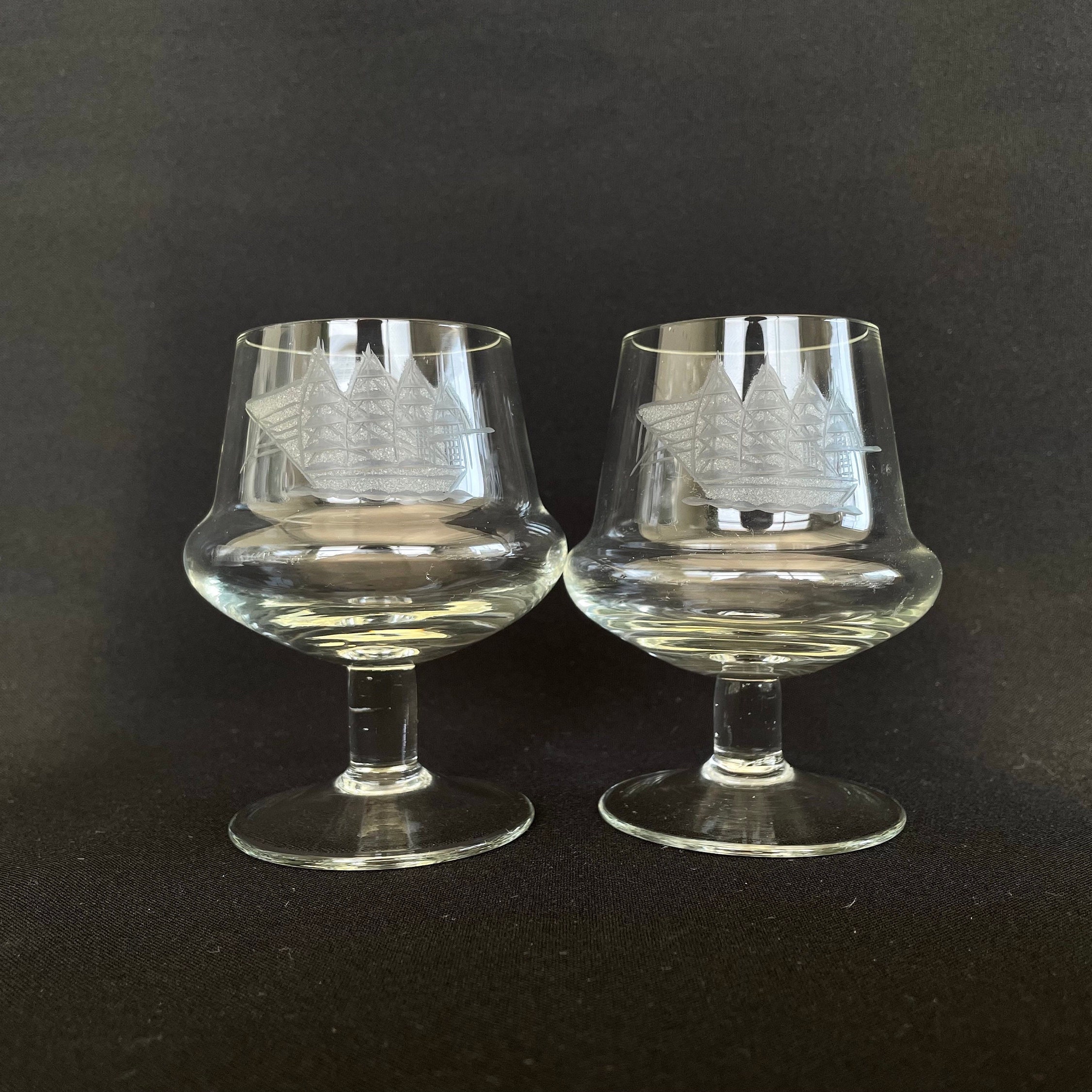 Set 4 Mini Club 45 Brandy Snifter Shot Glasses Cordial w/ Stem 3