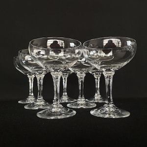 Set of 8 Vintage 8.5oz Champagne Cocktail Coupe Glasses - Vintage Barware