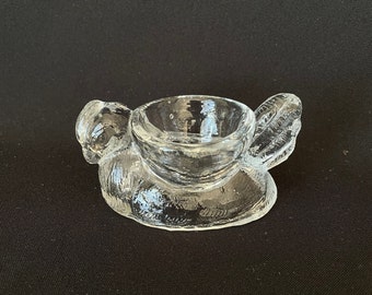 Vintage Glass Hen or Chicken Shaped Egg Cup