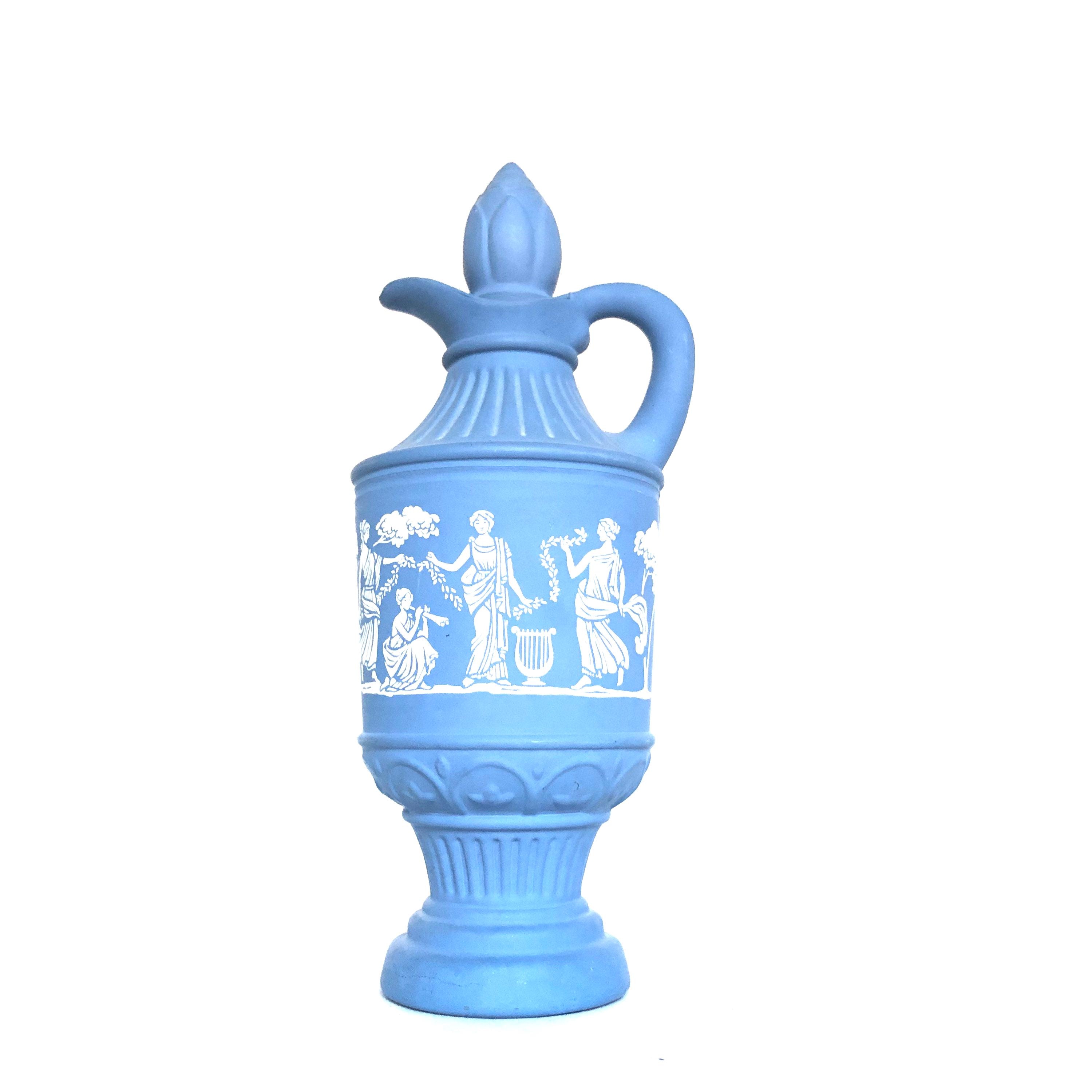 Vintage Avon Wedgwood Blue Greek/roman Scene Avon Decanter