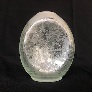Antique Haig of Scotland - Frosted Like A Window - Pinch - Three Sided Art Glass Vase c1950s