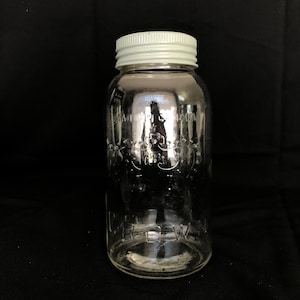 Vintage Clear Glass Crown Sealer Preserves 54oz Jar with Glass Sealer Lid -  Made in Canada