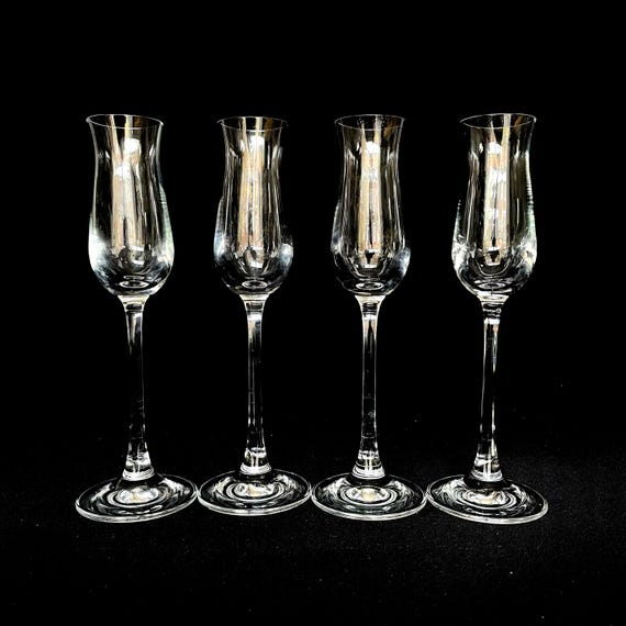 Vintage Kristall Likörgläser - 4er Set Retro Barware