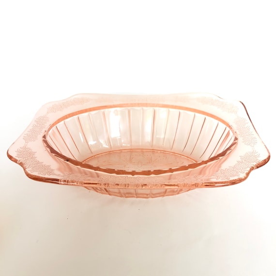 RARE Vintage Pink Depression Glass Oval Bowl Adam Pattern - Etsy