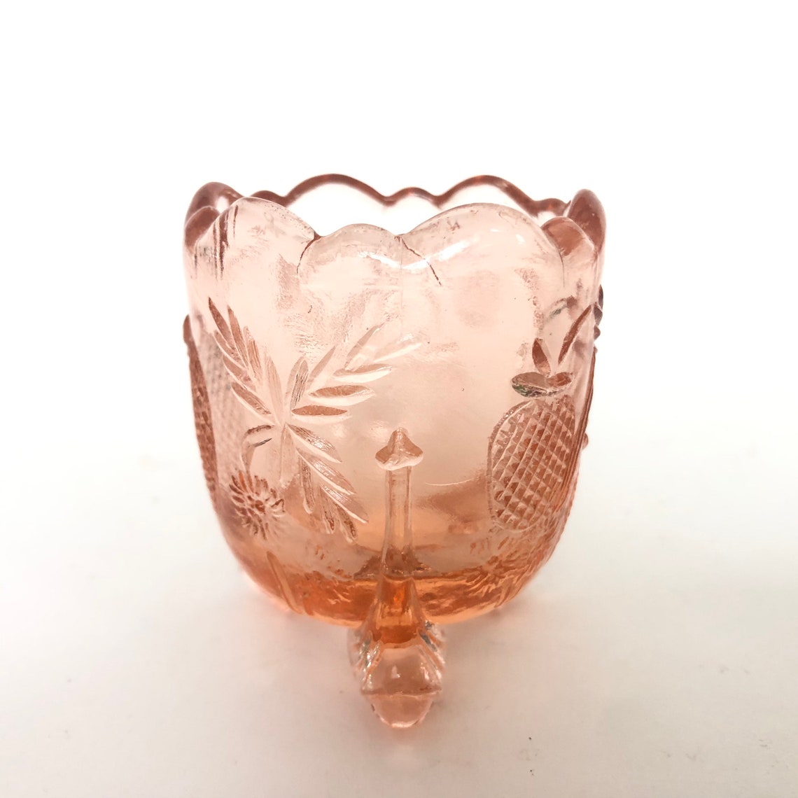 Antique Pink Depression Glass Strawberry Toothpick Holder Etsy UK