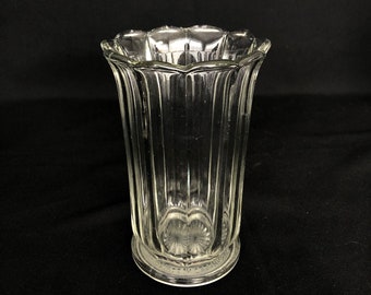 Vintage Czechoslovakian Clear Glass Bouquet Vase