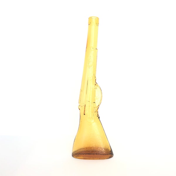 Rifle Bottle Vintage Amber Glass Decanter - Collectible Bottle  - Vintage Barware